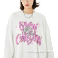 Autumn Couple Retro Letter Print Crew Neck Sweatshirt